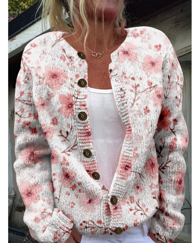 Ortrun - Schicke Strickjacke mit Print