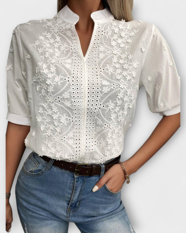 Simone - Mila Bluse mit exquisiter Stickerei