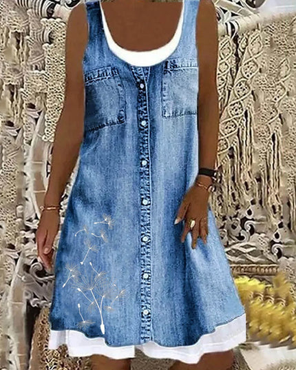 Sibylla - Elegantes Soft Jeanskleid