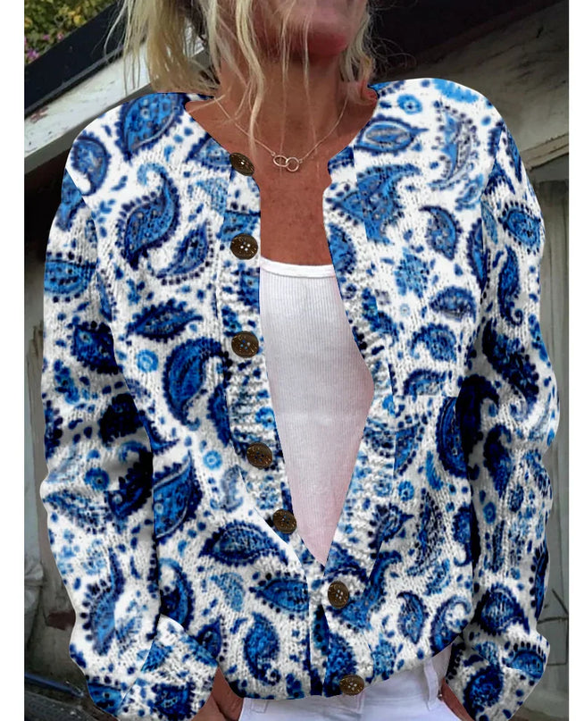 Marlis -Schicke Strickjacke mit Print