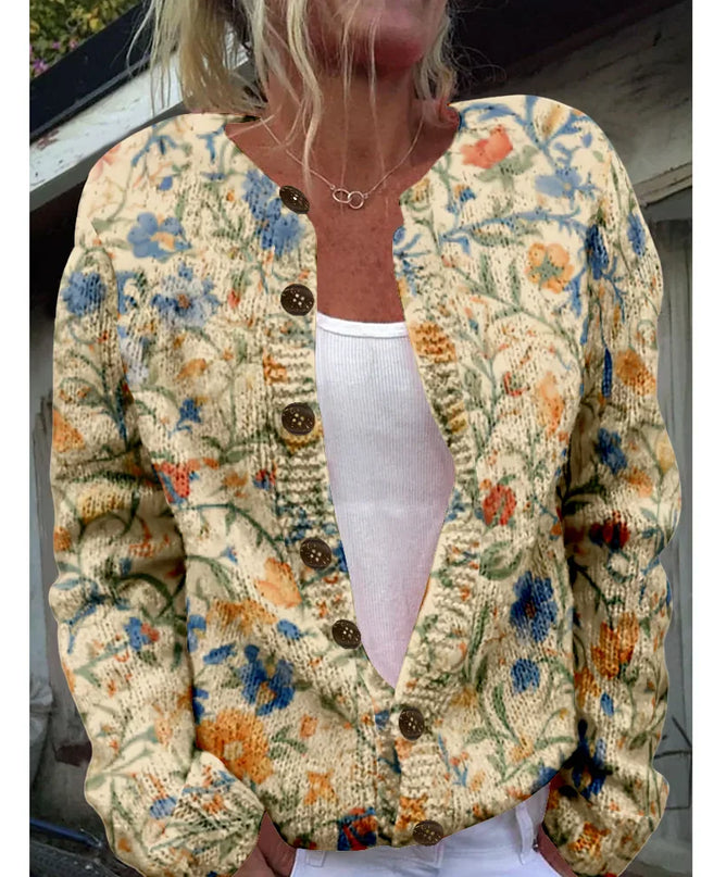 Loretta - Schicke Strickjacke mit Print