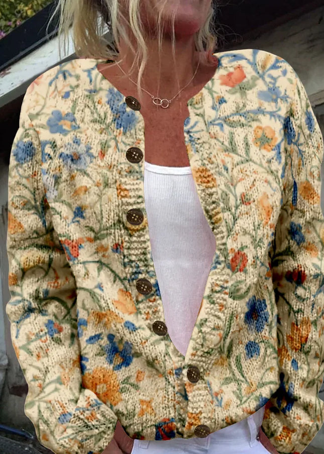 Loretta - Schicke Strickjacke mit Print