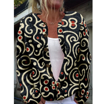 Kreszentia - Schicke Strickjacke mit Print