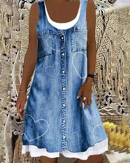Sibylla - Elegantes Soft Jeanskleid