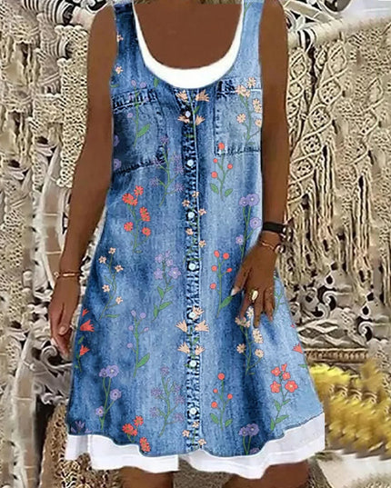 Sibylla - Elegantes Soft Jeanskleid