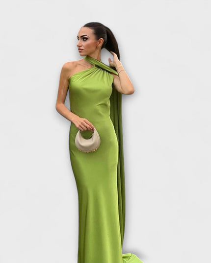 Anika - Schickes Off-Shoulder Halter Maxikleid