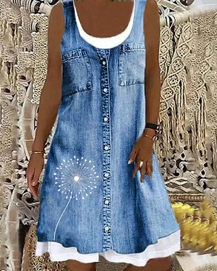 Sibylla - Elegantes Soft Jeanskleid