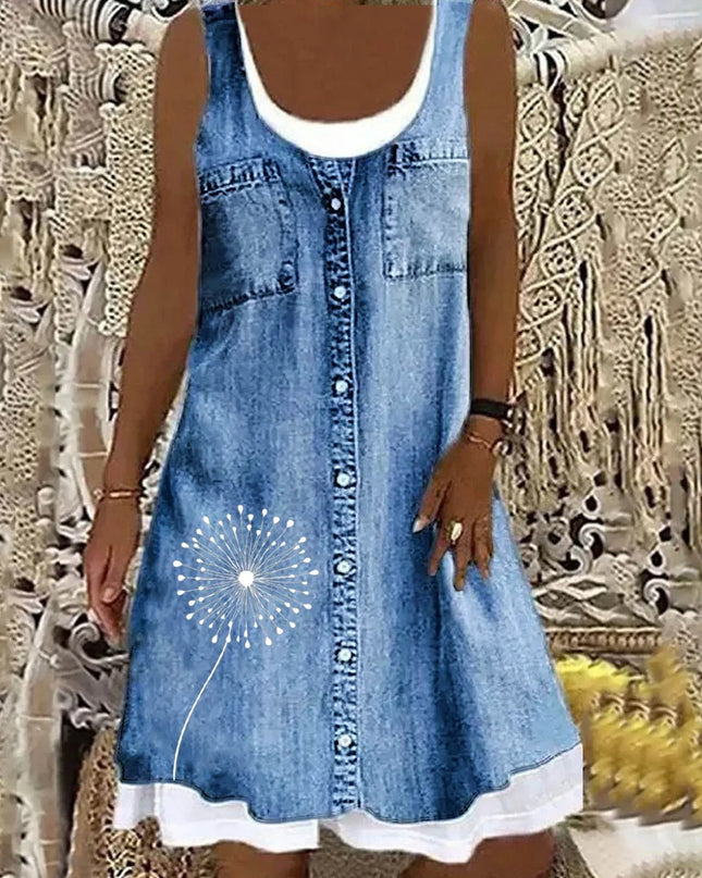 Sibylla - Elegantes Soft Jeanskleid
