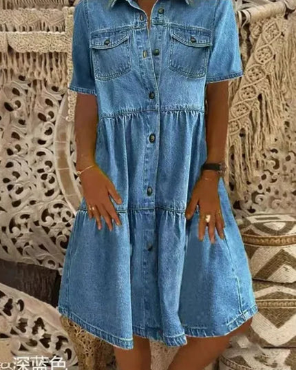 Gudrun - Boho Jeanskleid
