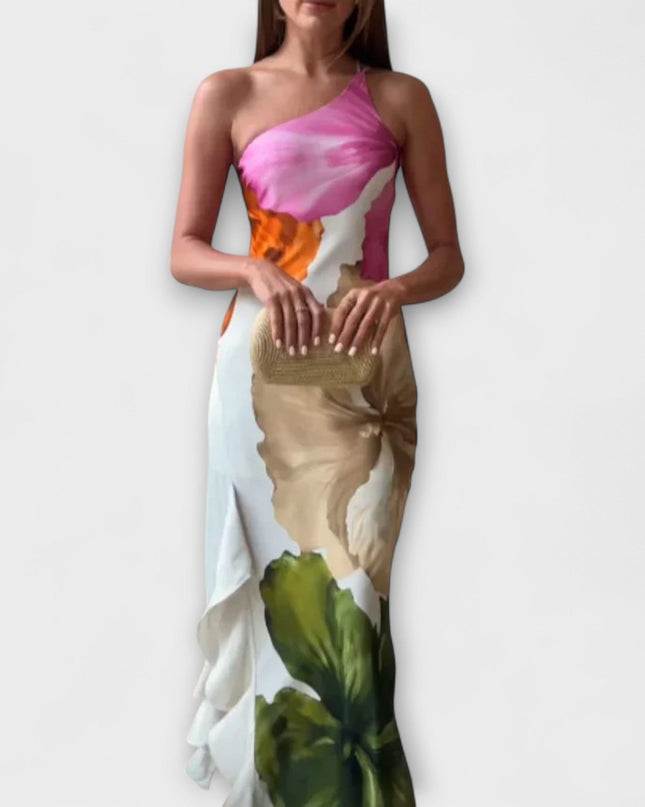 Waltraude - Elegantes Patchwork Maxi Kleid