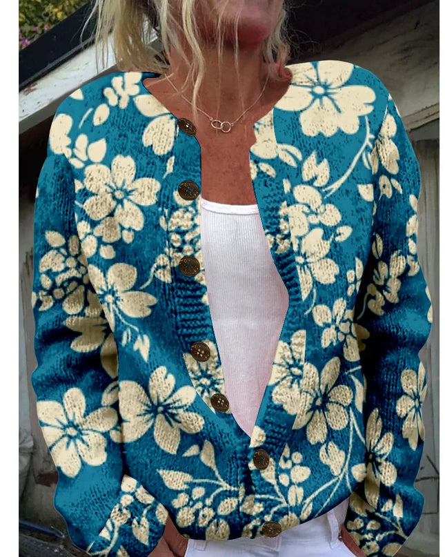 Lioba - Schicke Strickjacke mit Print