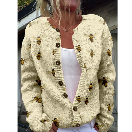 Sibylla - Schicke Strickjacke mit Print