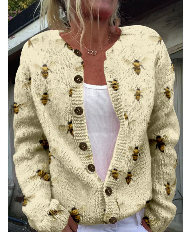 Sibylla - Schicke Strickjacke mit Print