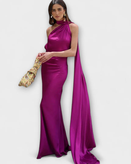 Anika - Schickes Off-Shoulder Halter Maxikleid