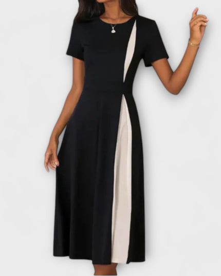 Belinda - Schwarz-weißes Midikleid