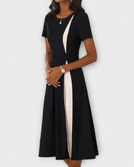 Belinda - Schwarz-weißes Midikleid
