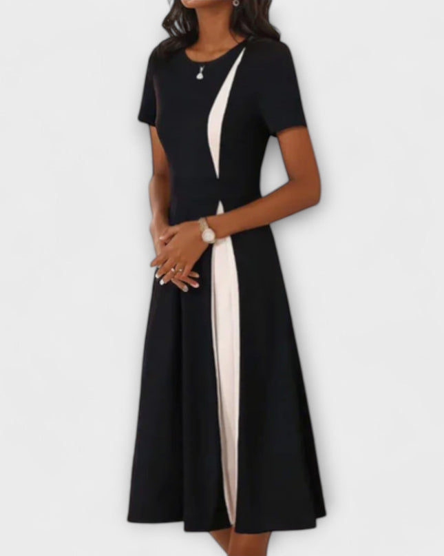 Belinda - Schwarz-weißes Midikleid