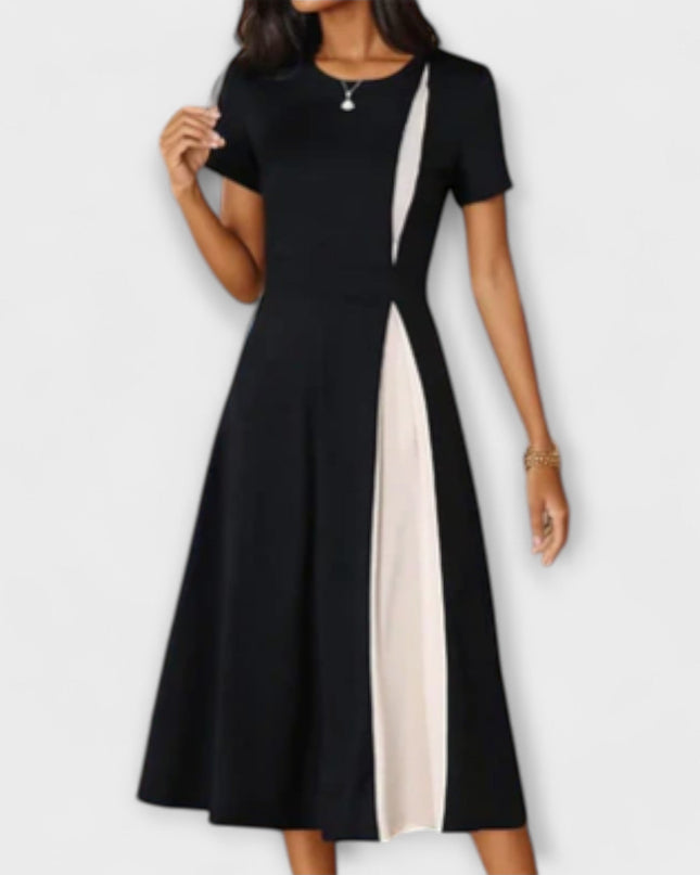 Belinda - Schwarz-weißes Midikleid