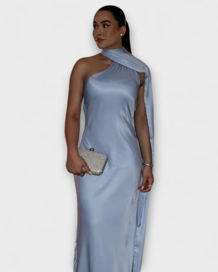 Anika - Schickes Off-Shoulder Halter Maxikleid