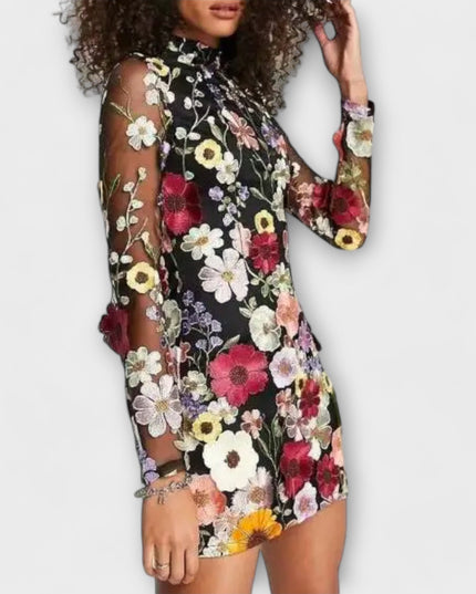 Magrit - Kleid mit 3D-Blumenmuster