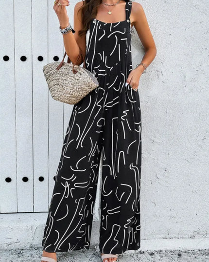 Tessa - Stylischer Overall mit Print und Knopfleiste