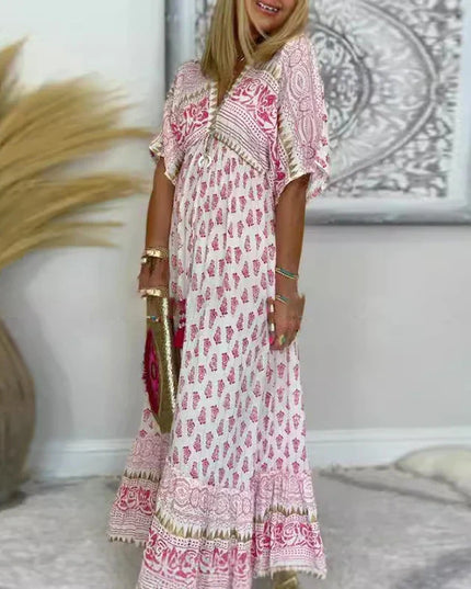 Bianca - Maxikleid mit Boho-Print