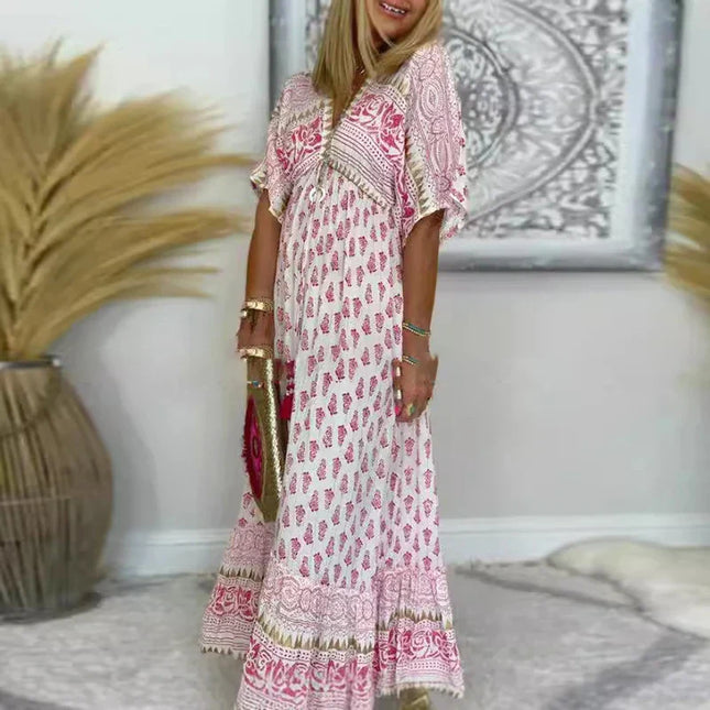 Bianca - Maxikleid mit Boho-Print