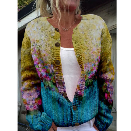 Brunhildis - Schicke Strickjacke mit Print