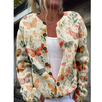 Solveig - Schicke Strickjacke mit Print