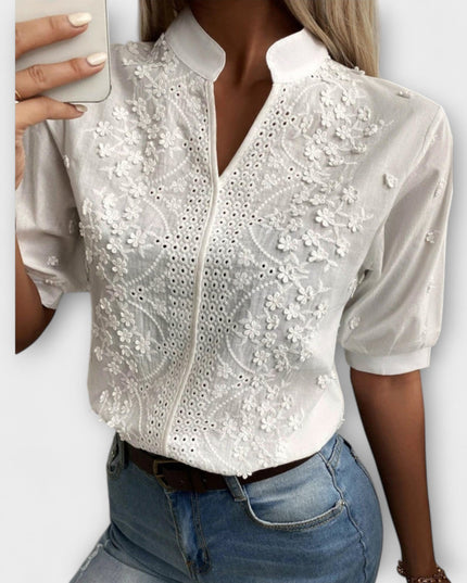 Simone - Mila Bluse mit exquisiter Stickerei