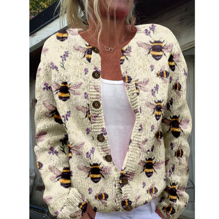 Gundula -Schicke Strickjacke mit Print