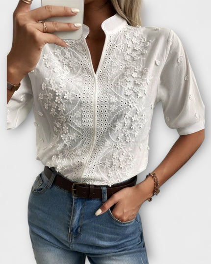 Simone - Mila Bluse mit exquisiter Stickerei