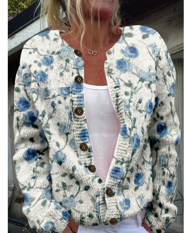 Rosamund - Schicke Strickjacke mit Print