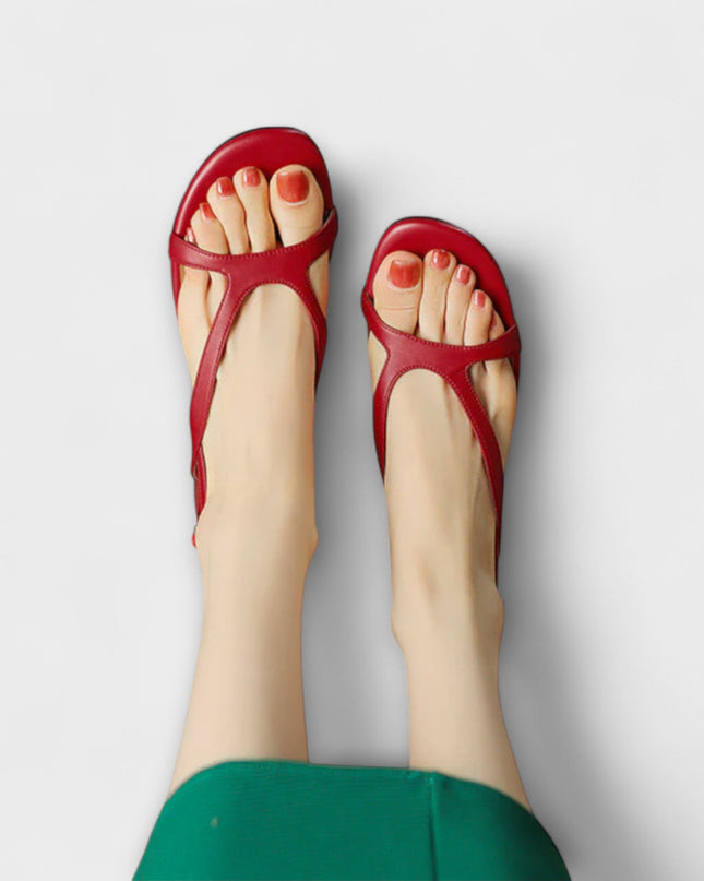 Evelyn - Elegante Flache Sandalen Minna mit Raffiniertem Finish