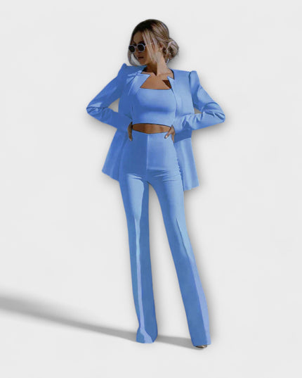 Clarissa - Stilvolles 3-teiliges Set (Blazer, Oberteil, Hose)