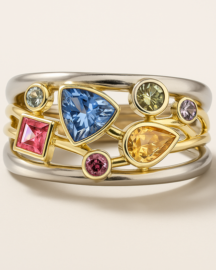 Ilse – Vintage-Ring mit bunten Zirkonia-Steinen