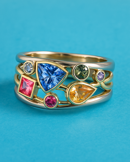 Ilse – Vintage-Ring mit bunten Zirkonia-Steinen