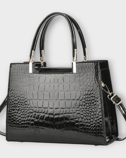 Ilse -  Glänzende Krokodilledermuster-Handtasche