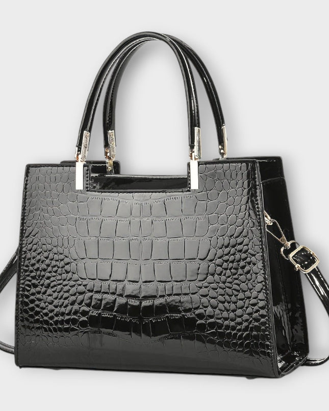 Ilse -  Glänzende Krokodilledermuster-Handtasche