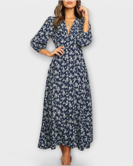 Ottilia - Blumenmuster Maxikleid für Damen
