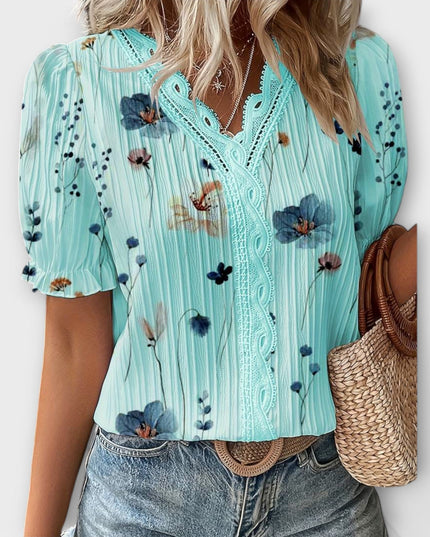 Emily - Modische Bluse mit spitzem Ausschnitt