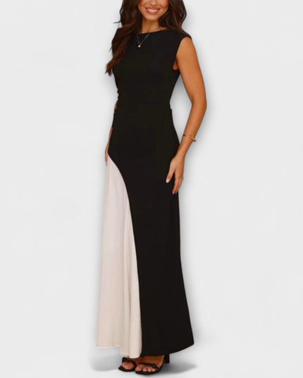 Annelie - Monochrome Farbblock Taillenkleid