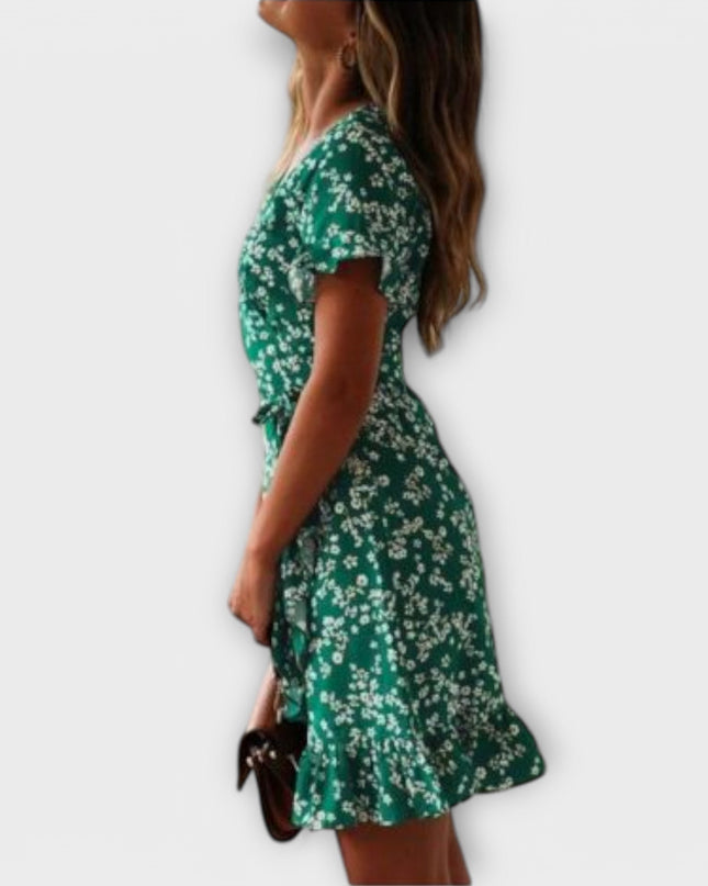 Florentine - Kurzes Boho-Kleid in Grün