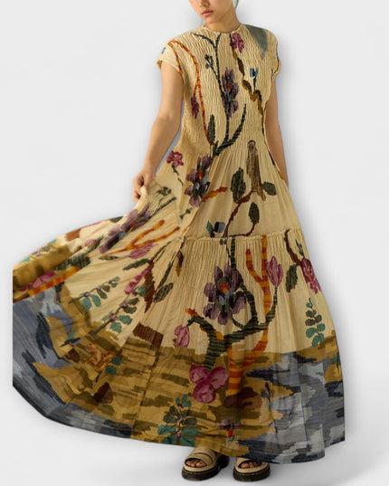 Kerstin - Plissiertes Kleid mit Animal-Print