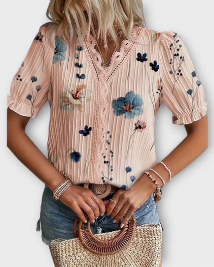 Emily - Modische Bluse mit spitzem Ausschnitt