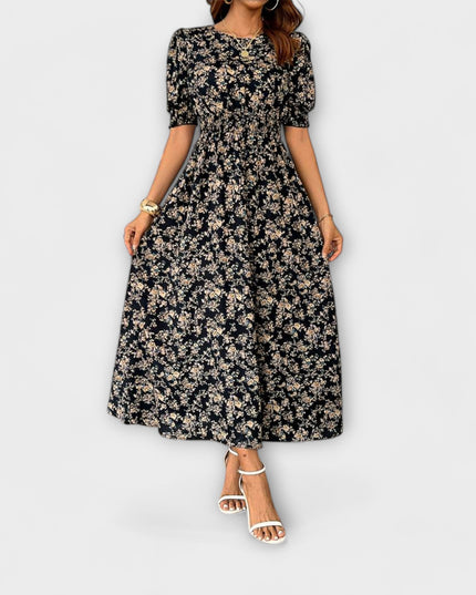 Käthe - Kleid mit Rundhalsausschnitt und Blumenmuster