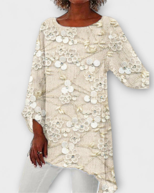 Harper - Bluse mit floralem Kristalldruck