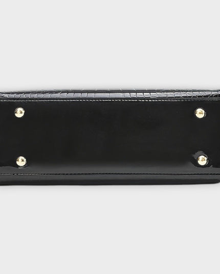 Ilse -  Glänzende Krokodilledermuster-Handtasche