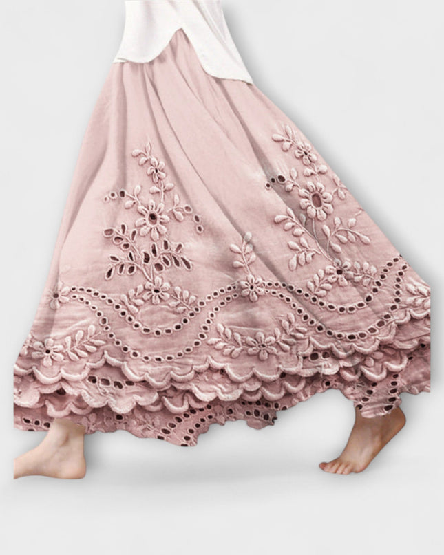 Mavie – Bestickter Maxirock Im Boho-Stil