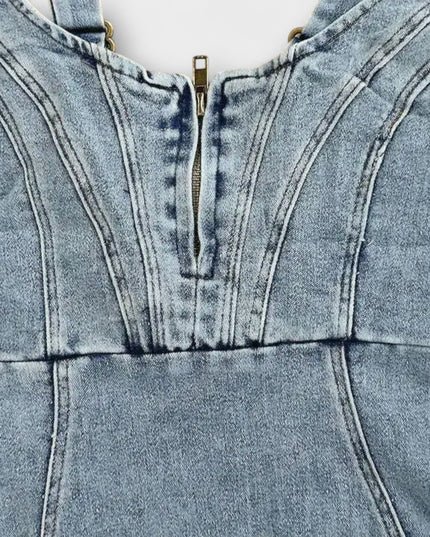 Philomena - Denim-Kleid mit verstellbaren Trägern